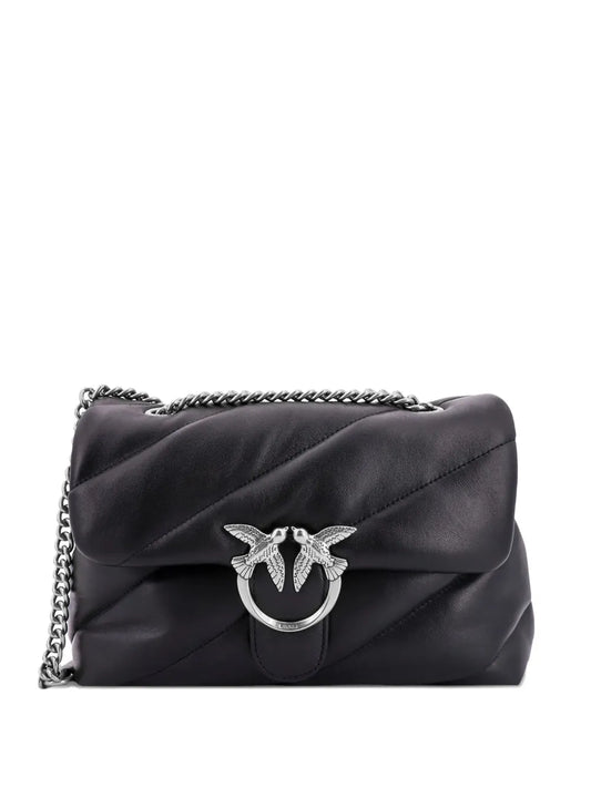 Pinko Medium Classic Love Matelasse Flap Leather Shoulder Bag — Same as shown — Size One Size — Front View