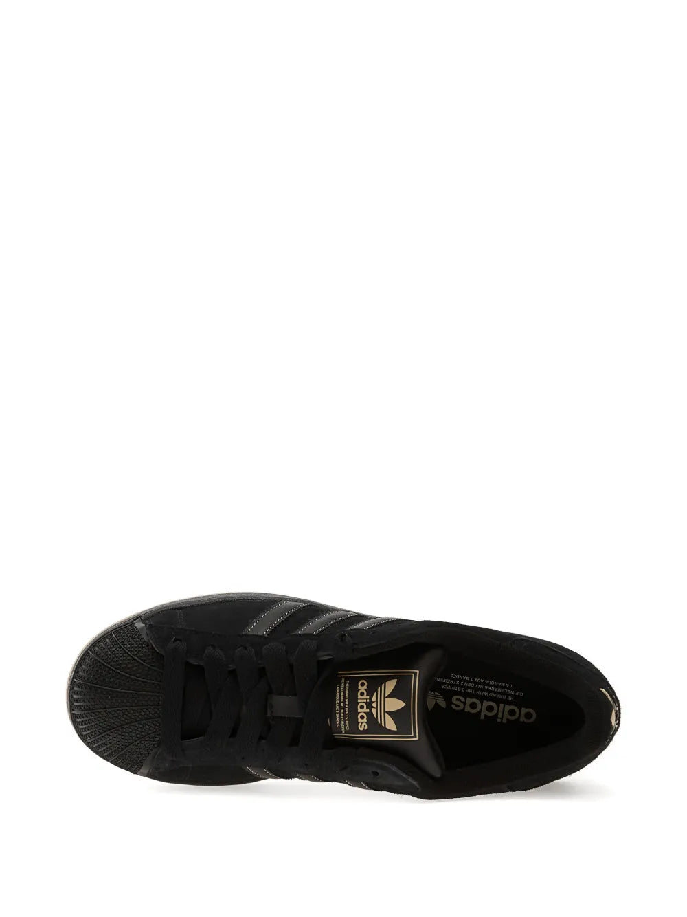 adidas Superstar Ii Three-Stripes — Black — Size US M 3.5 - US W 5 — Top View
