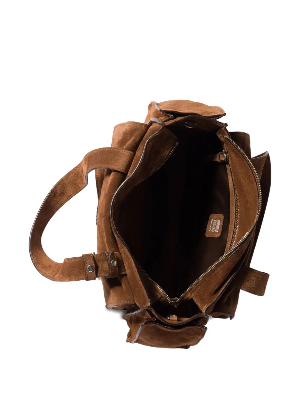 Miu Miu Utilitaire Suede Shoulder Bag — Same as shown — Size One Size — Top View