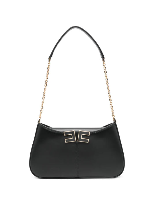 Elisabetta Franchi Logo Plaque Chain Strap Mini Shoulder Bag — Same as shown — Size One Size — Front View
