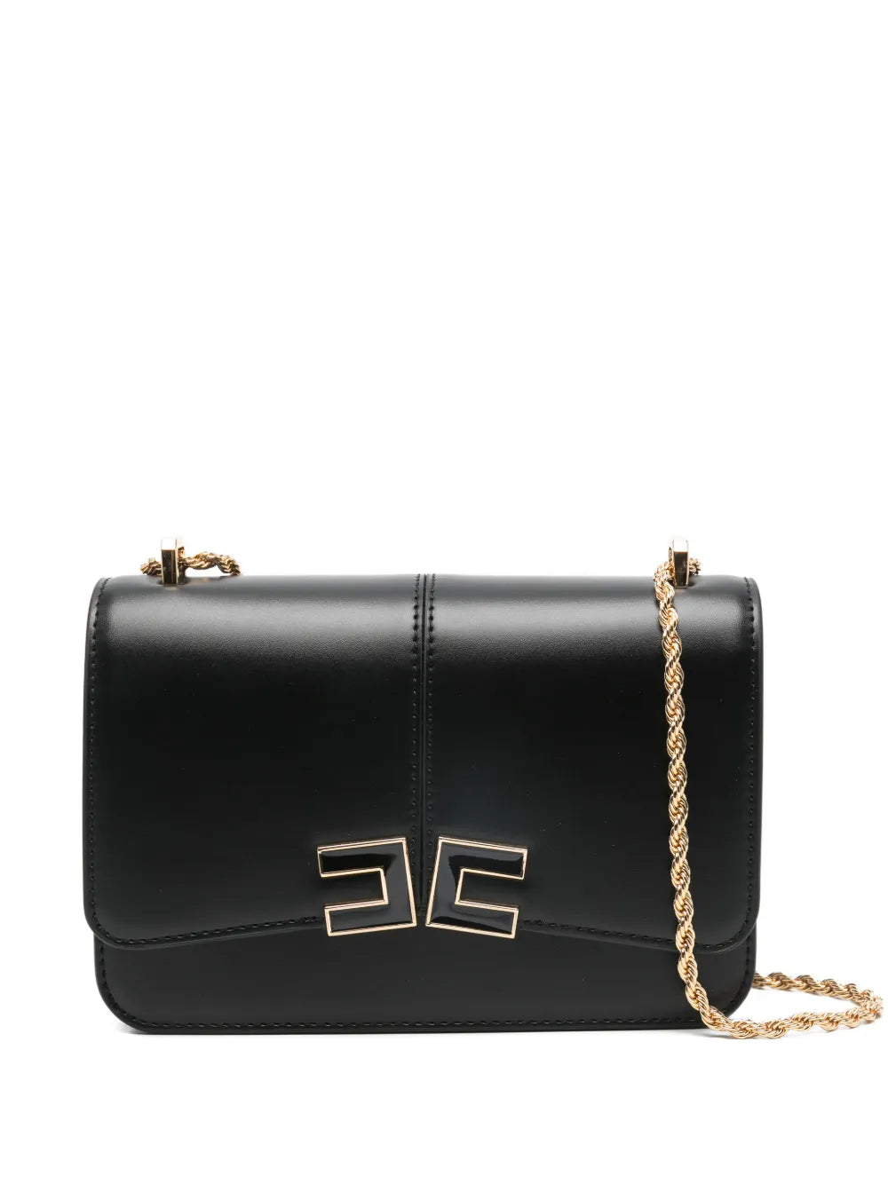 Elisabetta Franchi Logo Plaque Chain Strap Mini Shoulder Bag — Same as shown — Size One Size — Front View