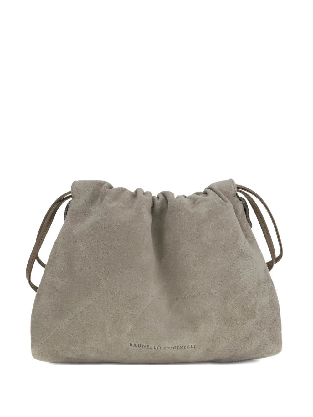 Brunello Cucinelli Drawstring Suede Shoulder Bag — Same as shown — Size One Size — Front View