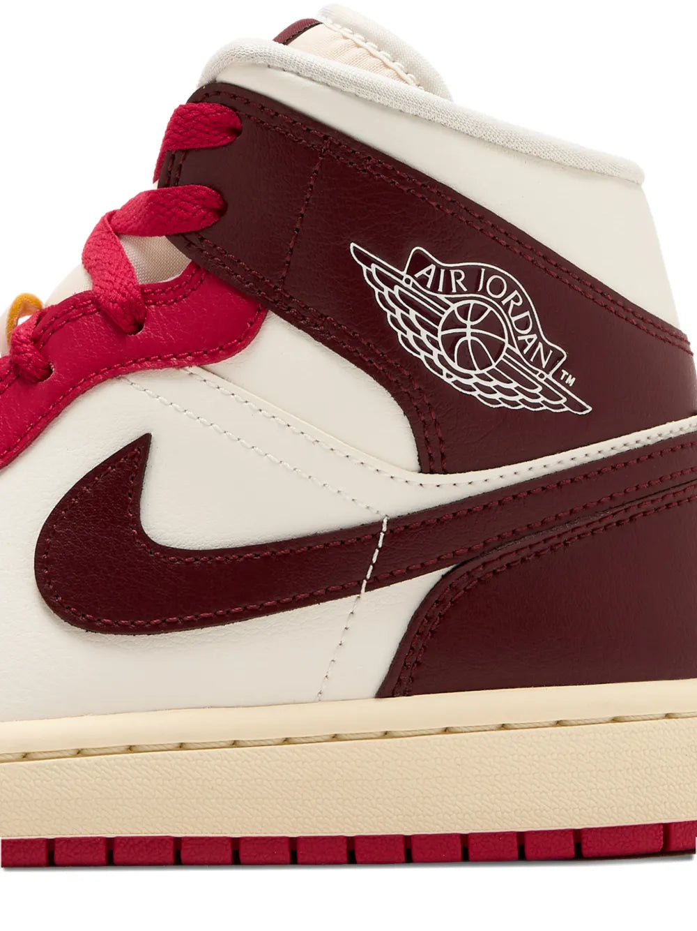 Nike Air Jordan 1 Mid — Red — Size US M 3.5 - US W 5 — Side View