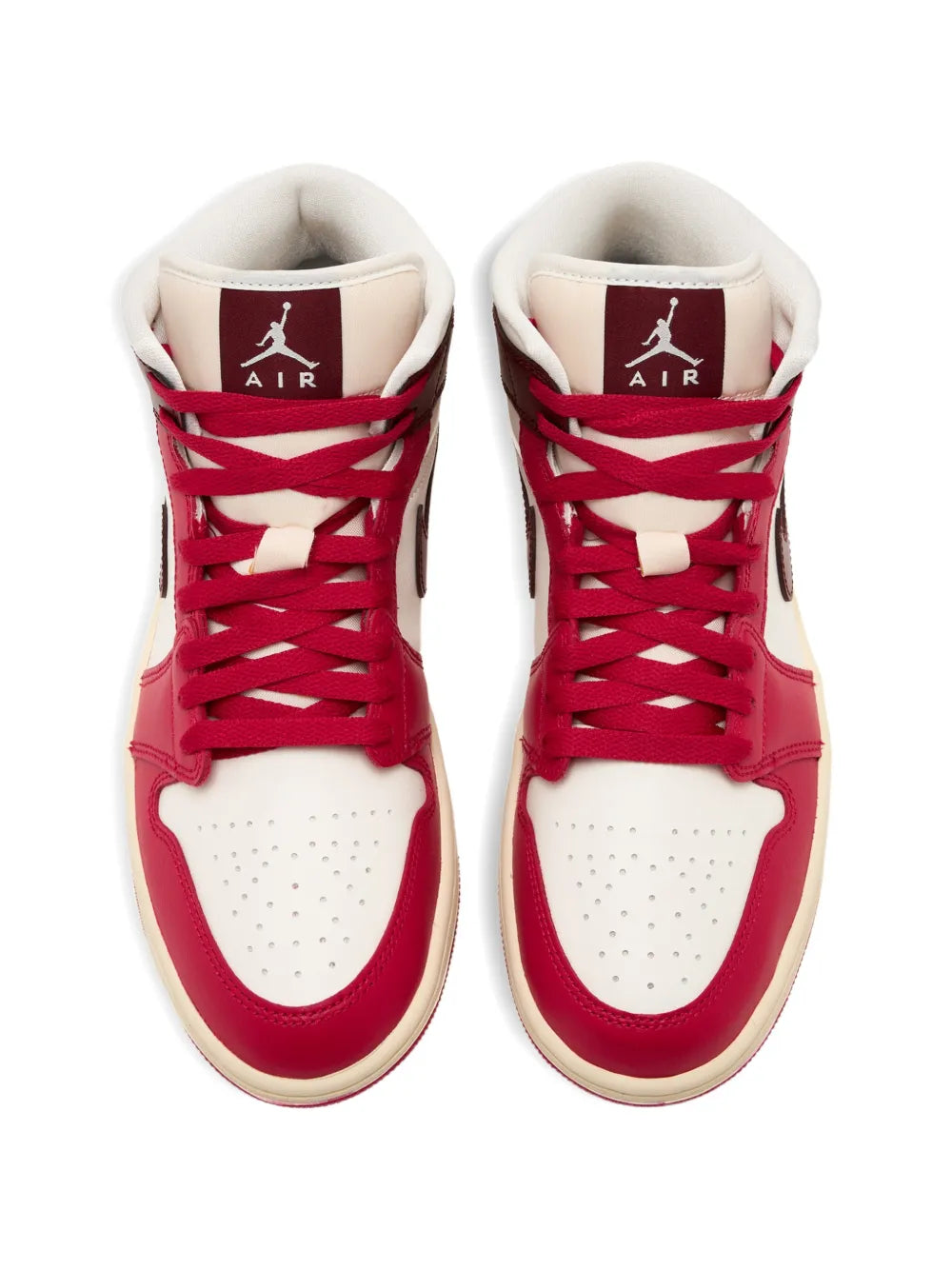 Nike Air Jordan 1 Mid — Red — Size US M 3.5 - US W 5 — Top View