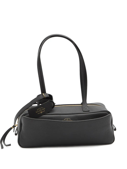Balenciaga Top Handle Embossed Bowling Bag — Same as shown — Size One Size — Front View