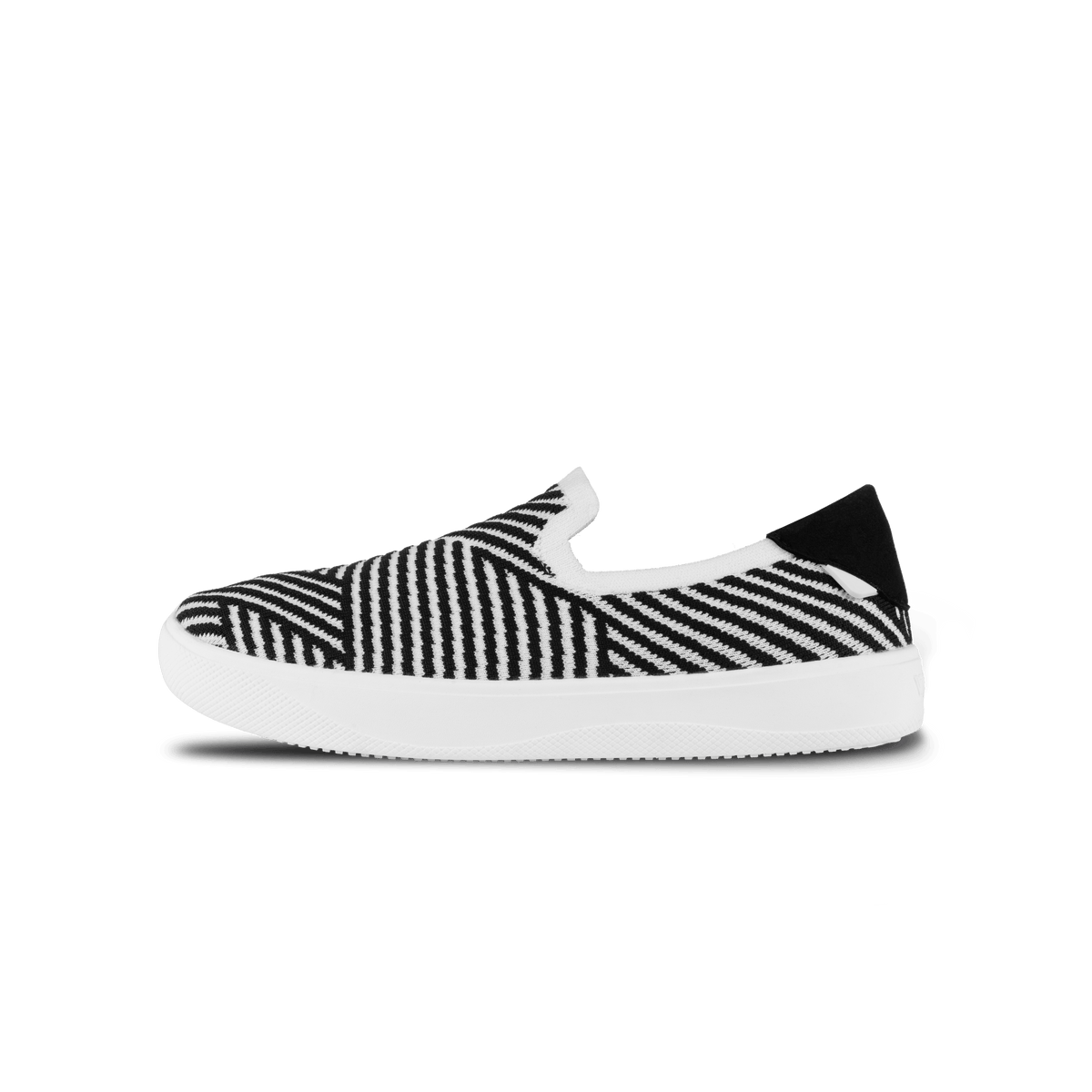Women's Boardwalk Slip-On - White/Black Zigzag