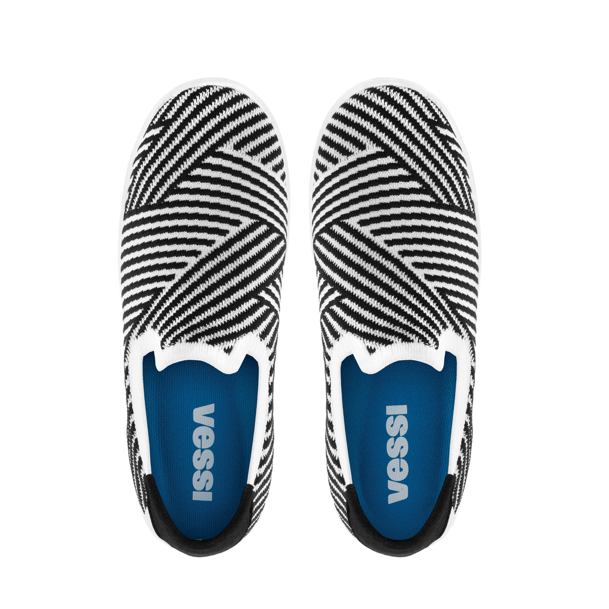 Women's Boardwalk Slip-On - White/Black Zigzag