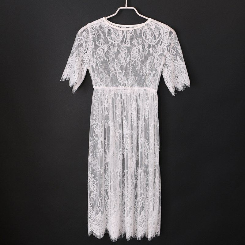 Transparent Dress Sleeve Beach Dress — Black — Size 2XL — Detail View